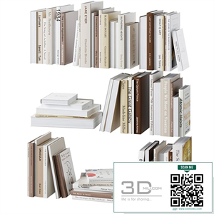 Set of books in beige colors