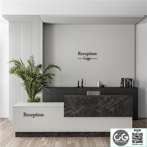 Reception Desk and Wall Decoration - Office Set 311