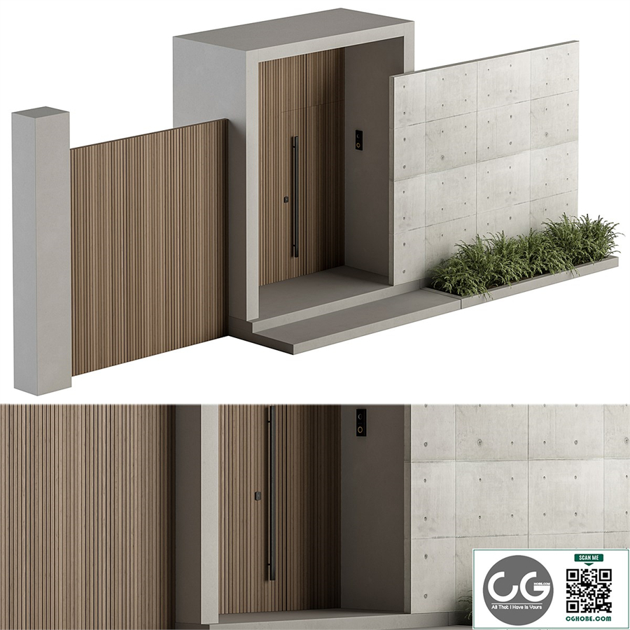 Outdoor Entrance and Fence 05 - Architecture Element