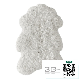 White fluffy sheepskin carpet