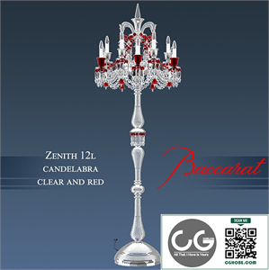 Baccarat - Zenith 12L candelabra clear and red