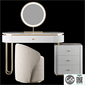 Homary Oboval Modern Makeup Vanity Table