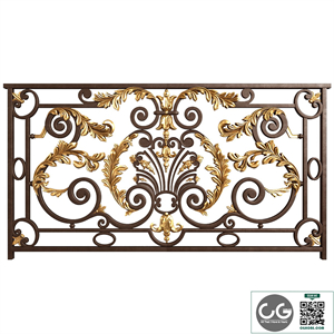 Classic forging wrought iron railing