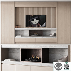 150 tv wall kit 02 modern japandi oak wood 02