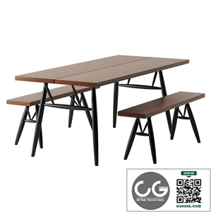 Pirkka Table and bench by Artek