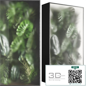 light box with tropical leaf garden in frame glass Smoked 01