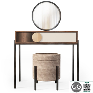 Dressing table with mirror Bergamo Wooden Kors