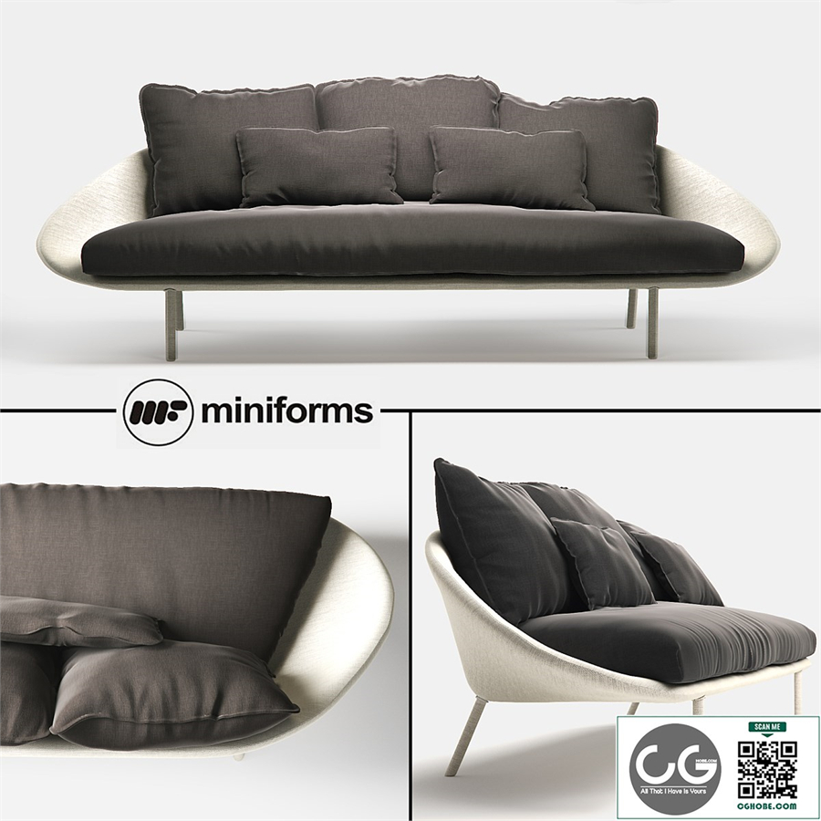 Miniforms LEM-x 3 seater sofa