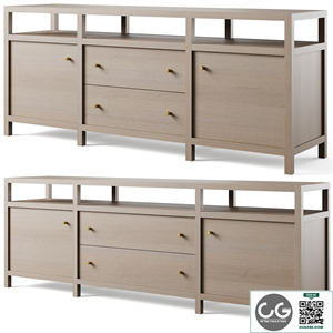 Keane Natural Media Console by Crate and Barrel