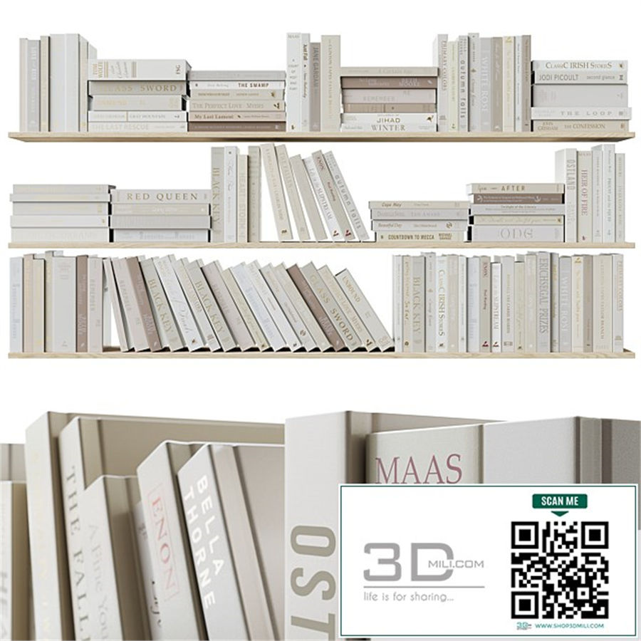 A set of books Books dark beige_1
