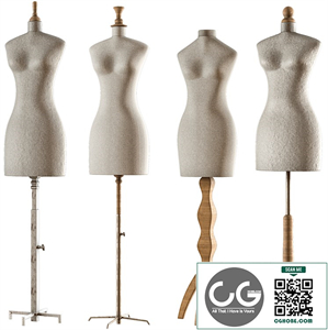sewing mannequin PBR_low poly 4k