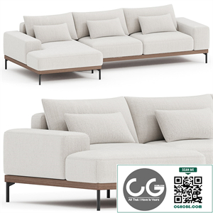 Tate 122 Fabric Sofa Sectional Left 