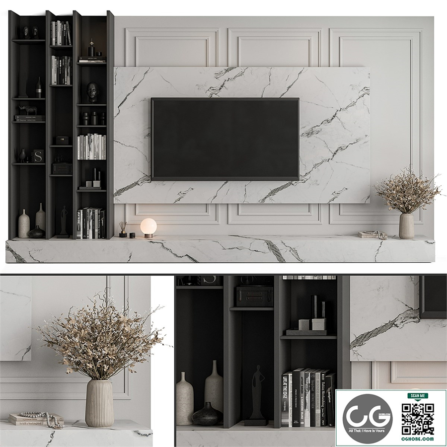 TV Wall Stone and Plaster - Set 58