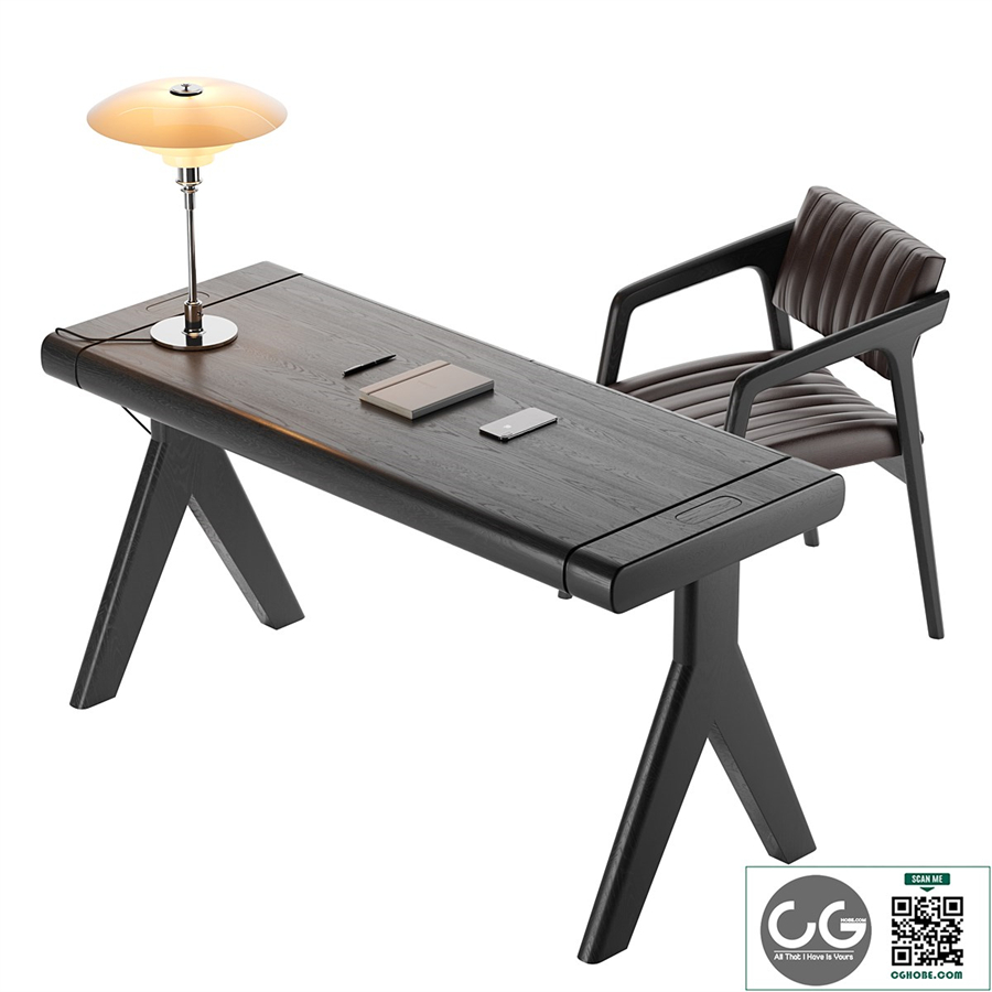 Capitol Desk & Short Slice Chair by escapefromsofa