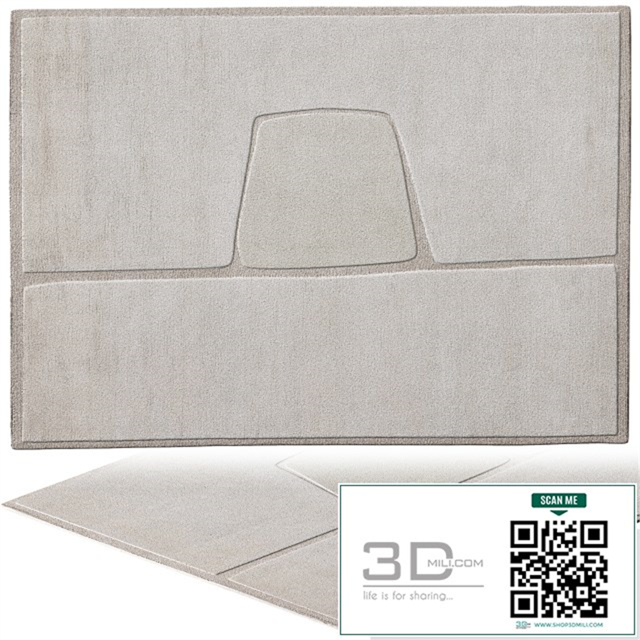 CC-Tapis Cut Out Monocromo Linen Rug