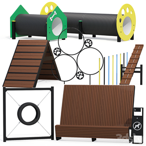 Dog playground equipment set 2