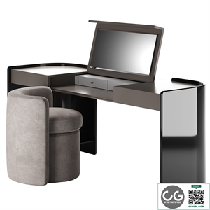 Modern Make Up Table with Pouf