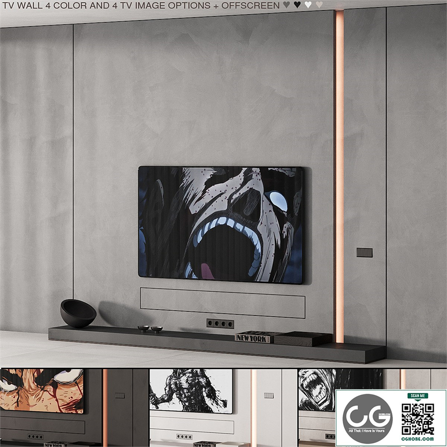 226 tv wall kit 08 minimal wall in 4 color and tv options 00