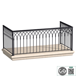 Balcony in oriental style. Arabian Fence balcony Forged