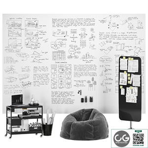 Lintex AIR SPACES connected frameless whiteboards