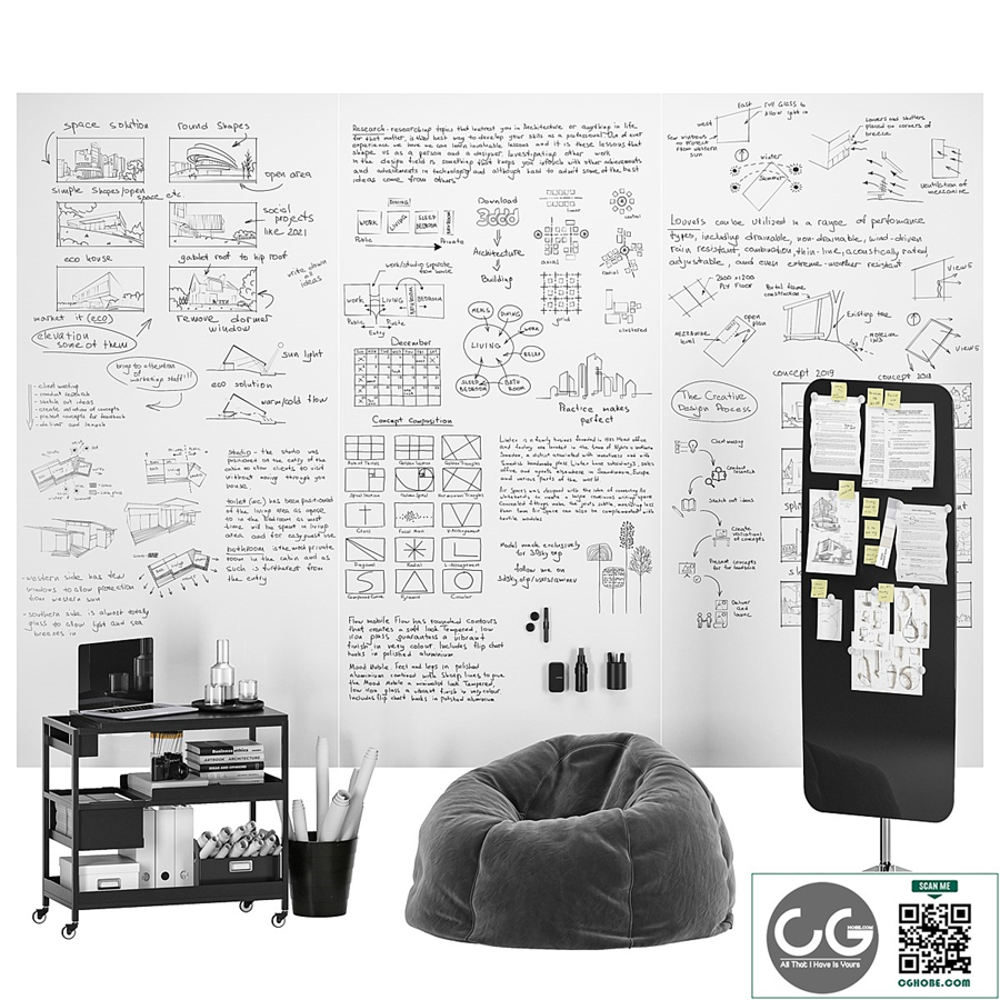 Lintex AIR SPACES connected frameless whiteboards