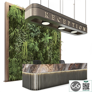 Reception with wall plants