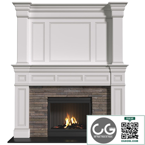 Modern fireplace in classic style with masonry.Fireplace modern ArtDeco