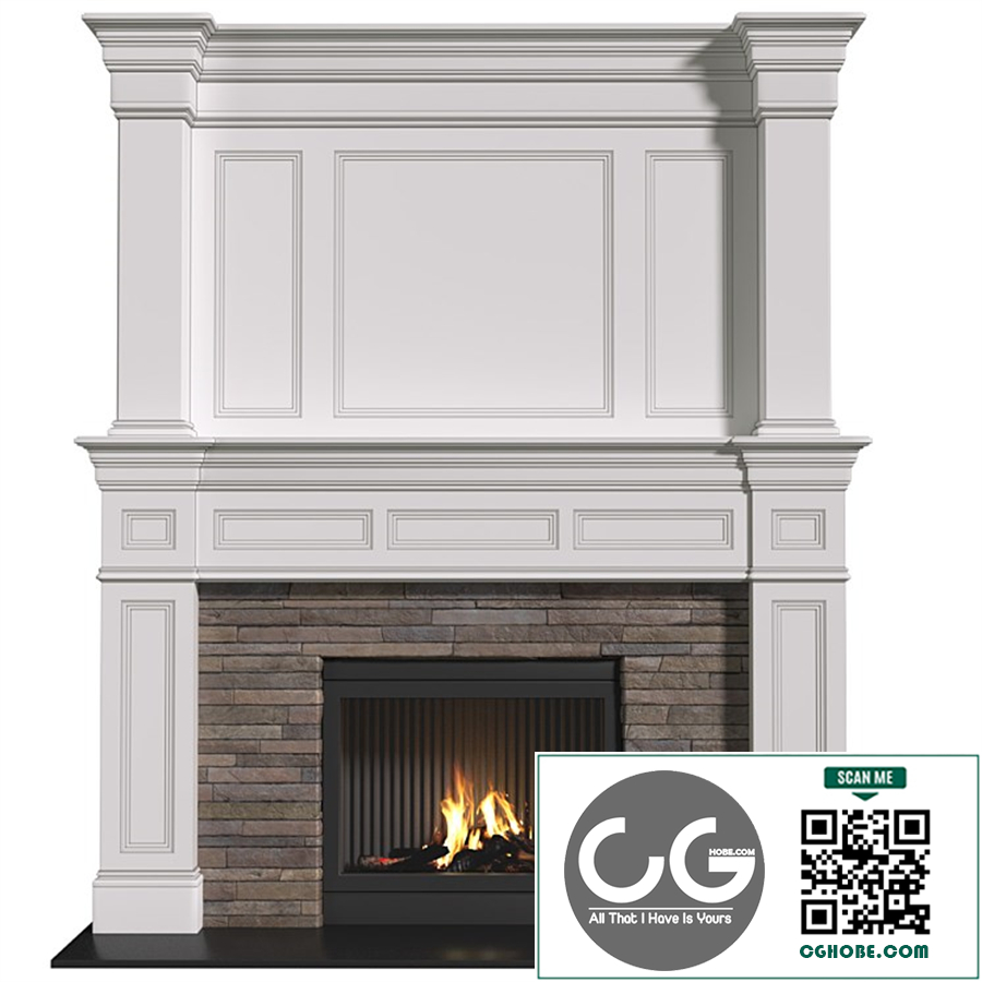 Modern fireplace in classic style with masonry.Fireplace modern ArtDeco