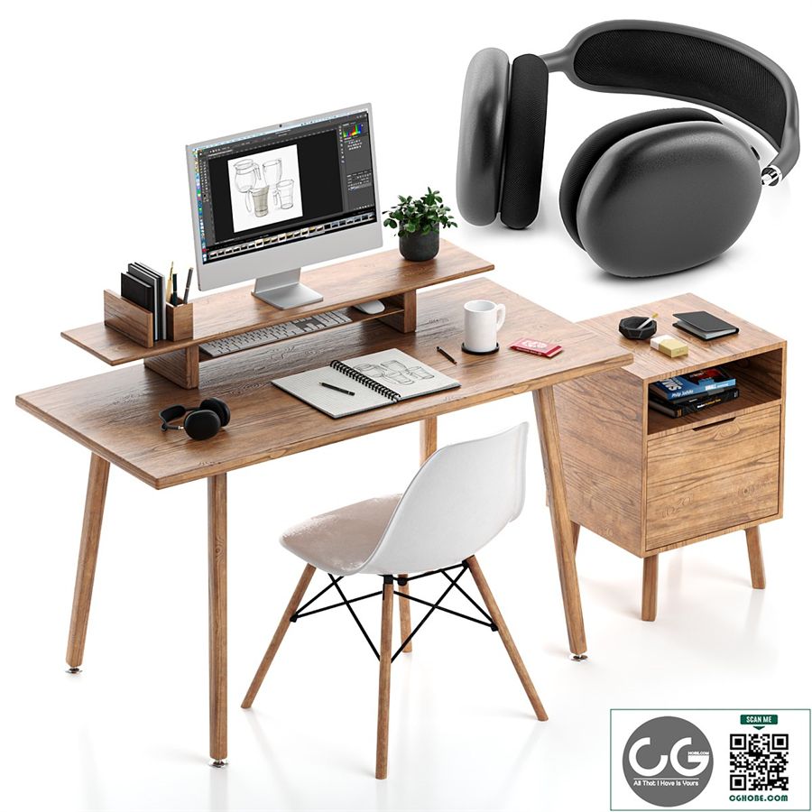 Apple Wooden WorkPlace Home Office