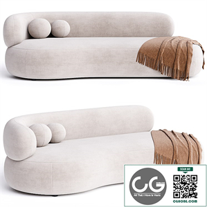 Canapé haricot 3 places crème Alba