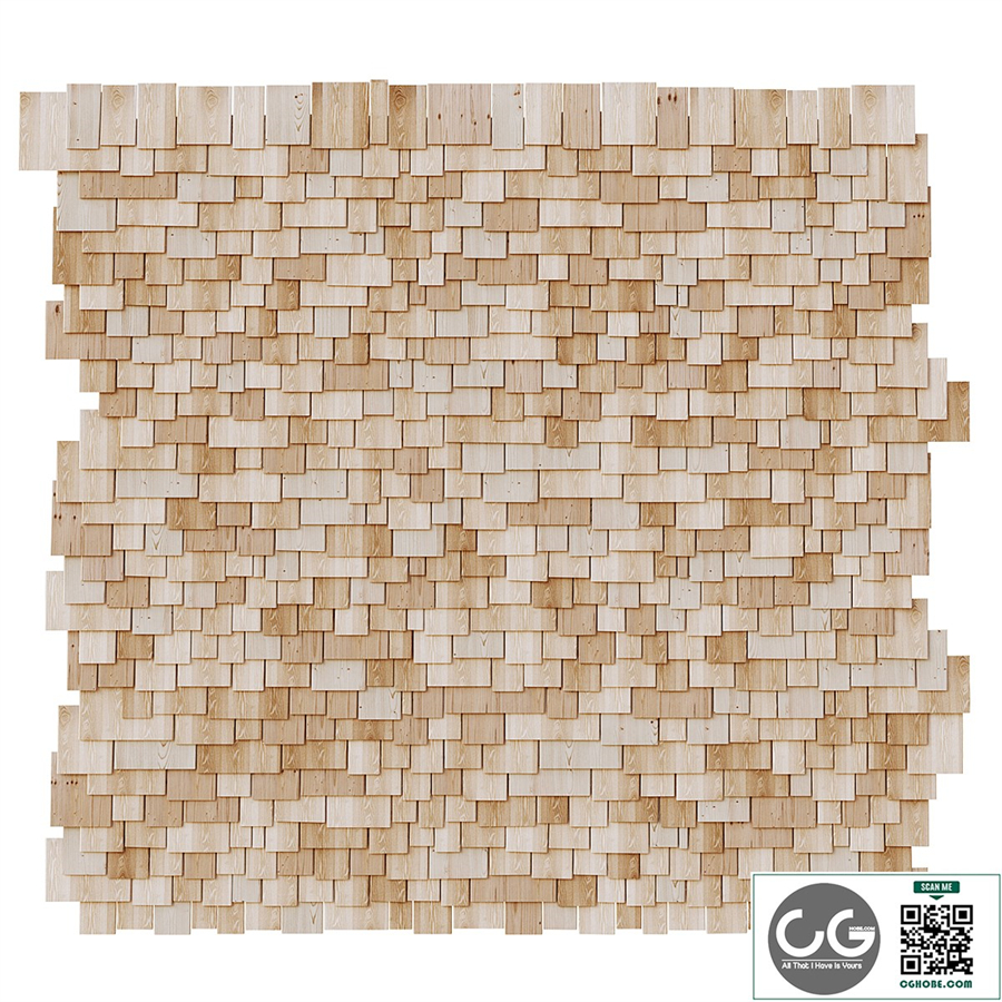 Wooden roof tiles seamless pattern_1