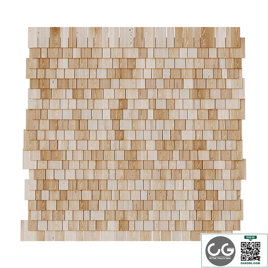 Wooden roof tiles seamless model_5