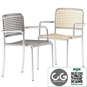 ALLU 24 224 Stackable chair with armrests by Gervasoni