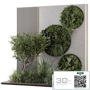 Indoor Wall Vertical Garden in Concrete Base - Set 1357