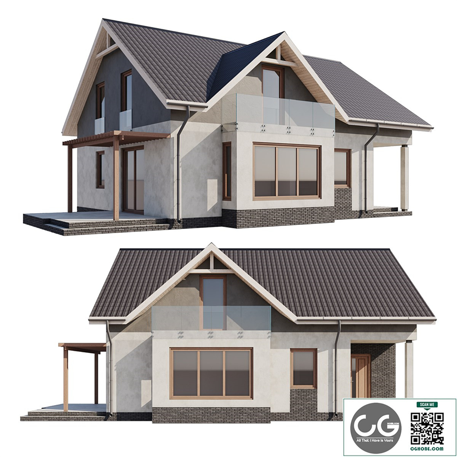 One-story house with an attic