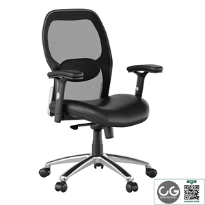 Office swivel chair with soft-leather seat