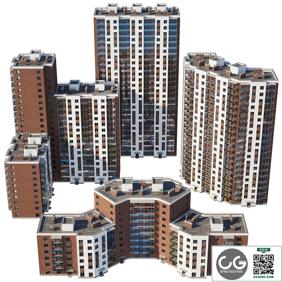 Set of multi-storey buildings