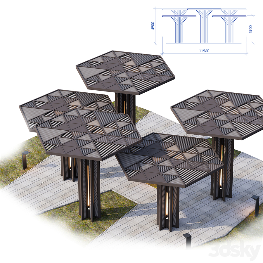 Architectural composition of canopies