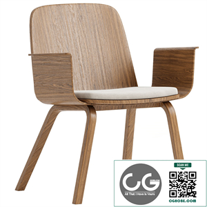 Palm Upholstered Seat - Lounge Chair with Armrest