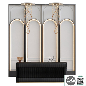 Neoclassical reception desk 13