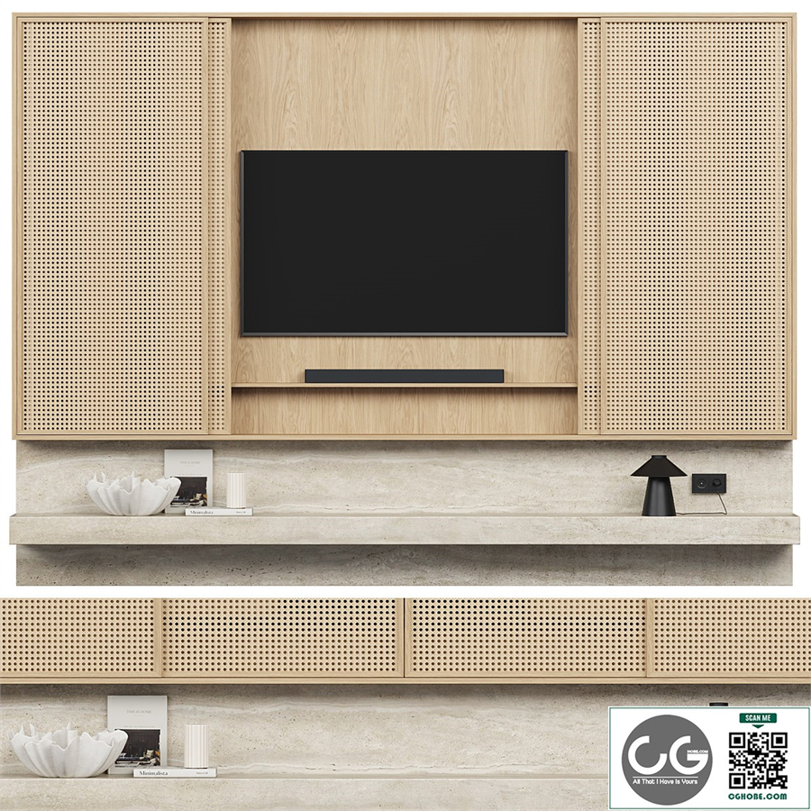 TV Wall with Chipper lamp