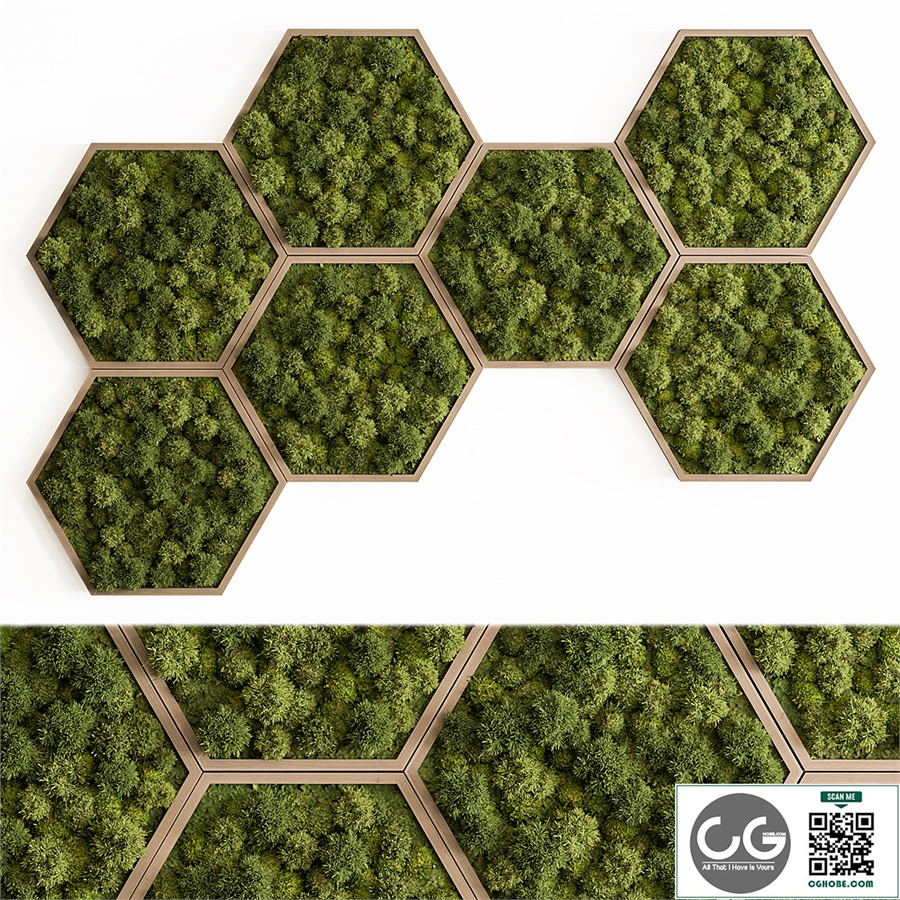 Hexagon Green Wall Panel - Set 79