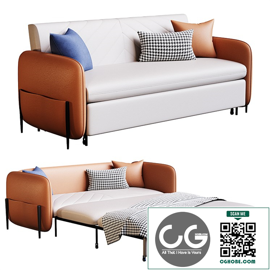 Convertible Sofa Bed Leather-aire
