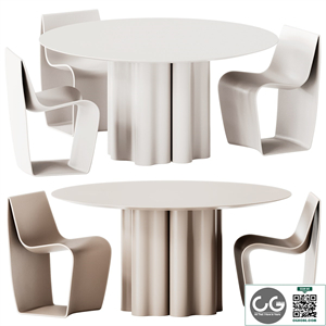 Saba Italia Teatro Magico Round Dining Table and MDF Italia Sign Matt Chair
