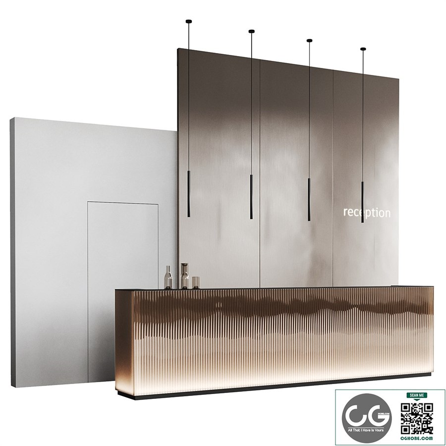 Brown glass reception with backlight
