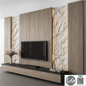 TV Wall Cliff and Wood - Set 98