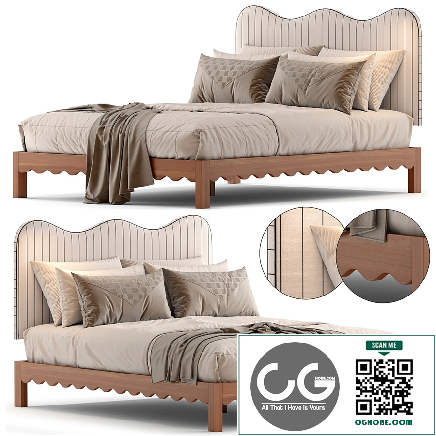 Roma Platform Bed with Noah headboard