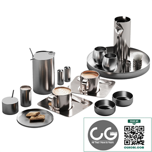 407 eat and drinks decor set 06 metal coffee and water kit for cafe
