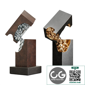Cubes and Bubbles art figure