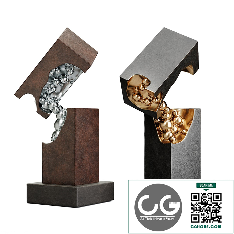 Cubes and Bubbles art figure